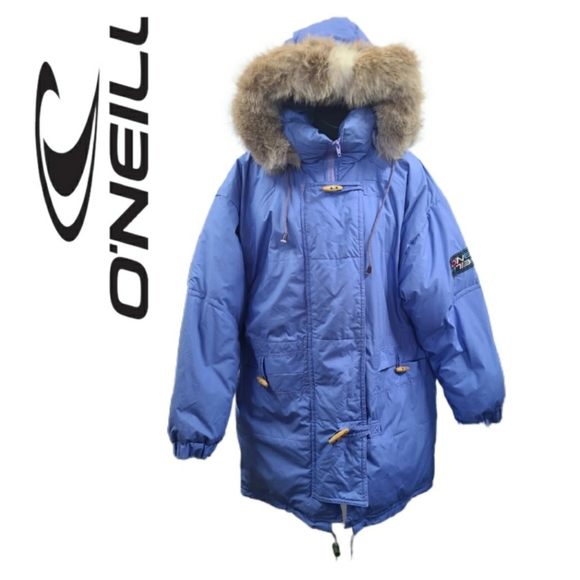 O'Neill Jackets & Blazers - O'NEILL FUR HOOD BLUE PUFFER COAT SIZE S